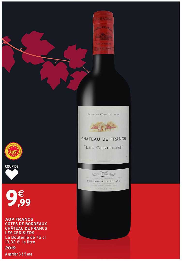 AOP FRANCS CÔTES DE BORDEAUX CHÂTEAU DE FRANCS LES CERISIERS