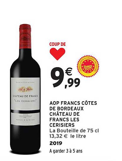 AOP FRANCS CÔTES DE BORDEAUX CHÂTEAU DE FRANCS LES CERISIERS