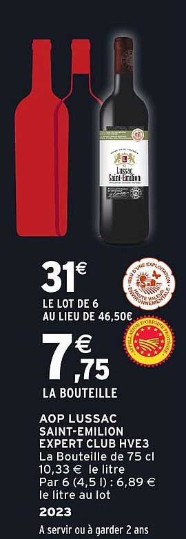 AOP LUSSAC SAINT-EMILION EXPERT CLUB HVE3