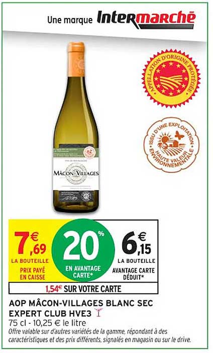 AOP Mâcon-Villages Blanc Sec Expert Club HVE3