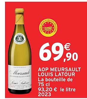 AOP MEURSAULT LOUIS LATOUR La bouteille de 75 cl