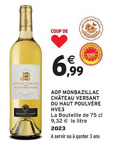 AOP MONBAZILLAC CHÂTEAU VERSANT DU HAUT POULVÈRE HVE3