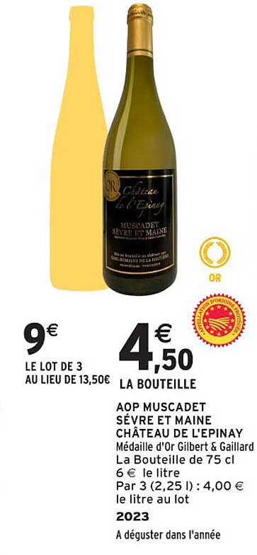 AOP MUSCADET SÈVRE ET MAINE CHÂTEAU DE L’ÉPINAY