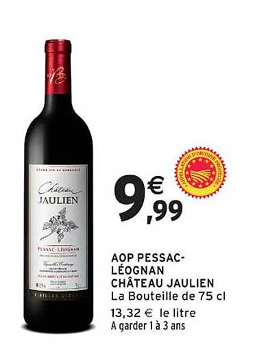 AOP PESSAC-LÉOGNAN CHÂTEAU JAULIEN La Bouteille de 75 cl