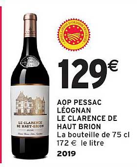 AOP Pessac Léognan LE CLARENCE DE HAUT BRION