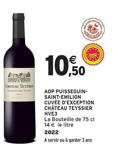 AOP PUISSEGUIN-SAINT-EMILION CUVÉE D'EXCEPTION CHÂTEAU TEYSSIER