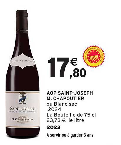 AOP SAINT-JOSEPH M. CHAPOUTIER ou Blanc sec