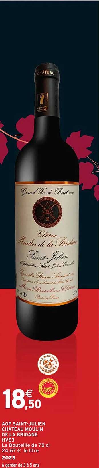 AOP SAINT-JULIEN CHÂTEAU MOULIN DE LA BRIDANE HVE3