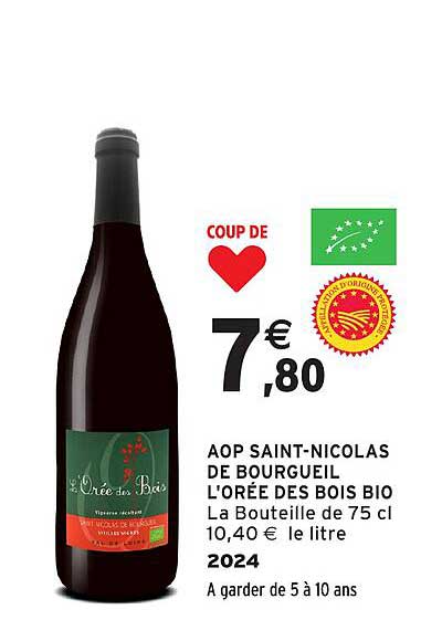AOP SAINT-NICOLAS DE BOURGUEIL L'ORÉE DES BOIS BIO