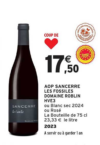 AOP SANCERRE LES FOSSILES DOMAINE ROBLIN HVE3