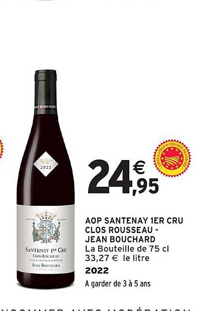 AOP Santenay 1er Cru Clos Rousseau - Jean Bouchard