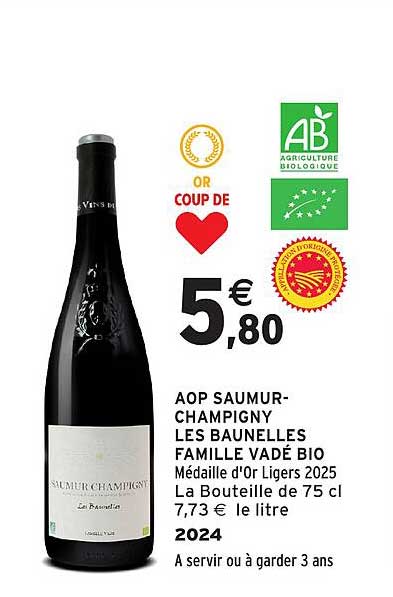 AOP SAUMUR-CHAMPIGNY LES BAUNELLES FAMILLE VADÉ BIO