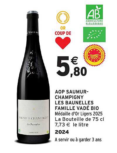 AOP SAUMUR-CHAMPIGNY LES BAUNELLES FAMILLE VADÉ BIO