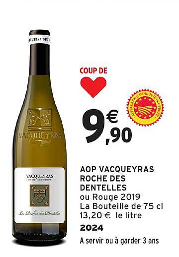 AOP VACQUEYRAS ROCHE DES DENTELLES ou Rouge 2019