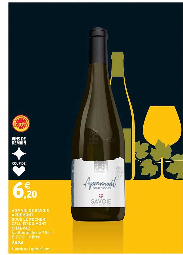 AOP VIN DE SAVOIE APREMONT SOUS LE ROCHER CELLIER DU MONT CHARVAZ