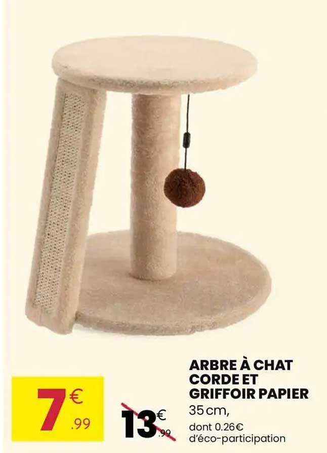 ARBRE À CHAT CORDE ET GRIFFOIR PAPIER