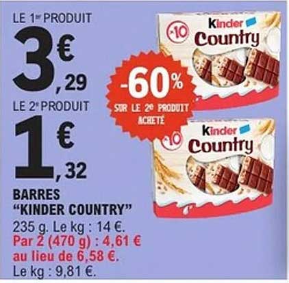 BARRES "KINDER COUNTRY"