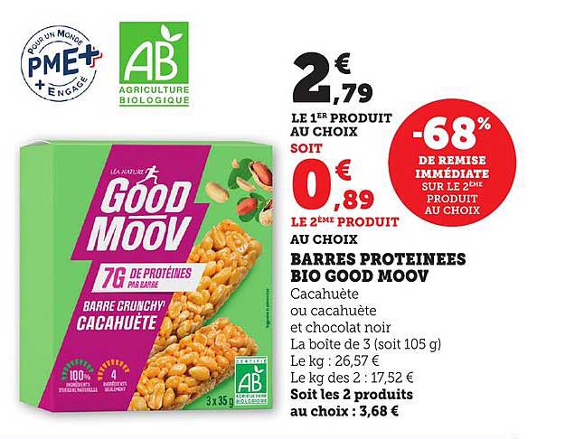 BARRES PROTEINEES BIO GOOD MOOV