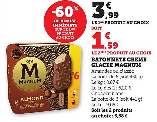 BATONNETS CREME GLACEE MAGNUM