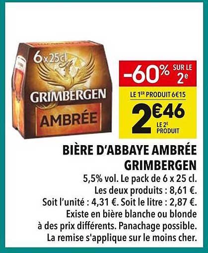 BIÈRE D'ABBAYE AMBRÉE GRIMBERGEN