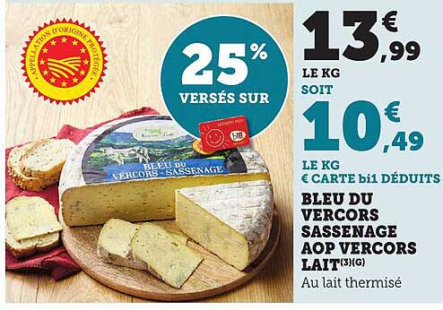 BLEU DU VERCORS SASSENAGE AOP VERCORS LAIT(3)G