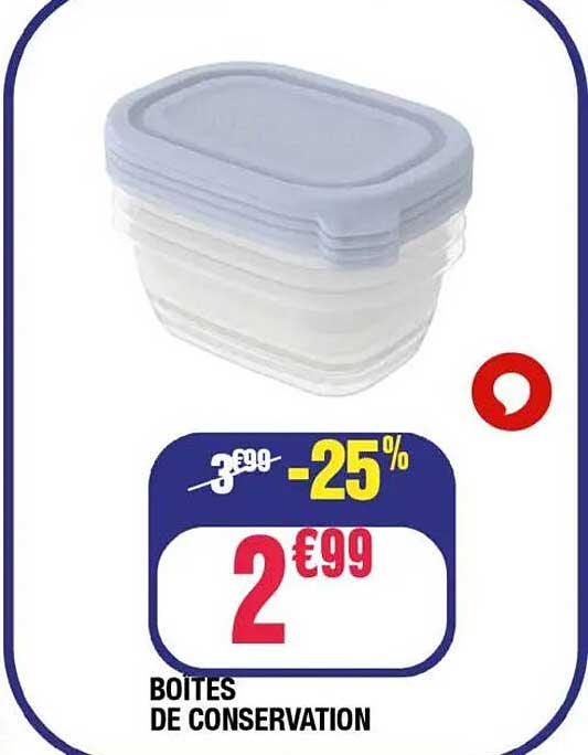 BOÎTES DE CONSERVATION