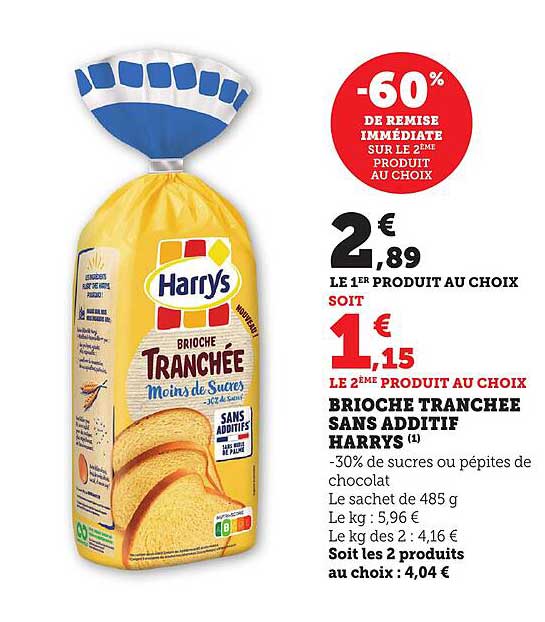 BRIOCHE TRANCHEE SANS ADDITIF HARRYS