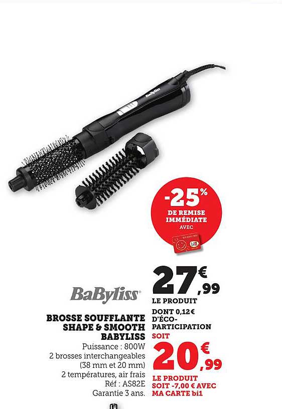 BROSSE SOUFFLANTE SHAPE & SMOOTH BABYLISS