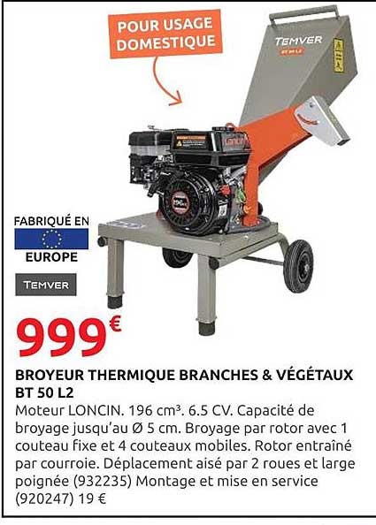 BROYEUR THERMIQUE BRANCHES & VÉGÉTAUX BT 50 L2
