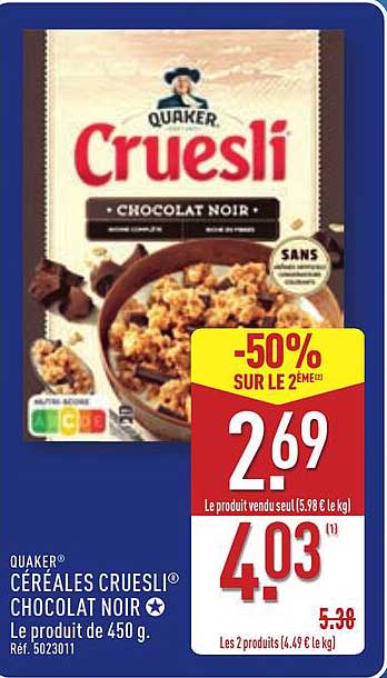 CÉRÉALES CRUESLI® CHOCOLAT NOIR