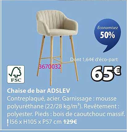 Chaise de bar ADSLEV