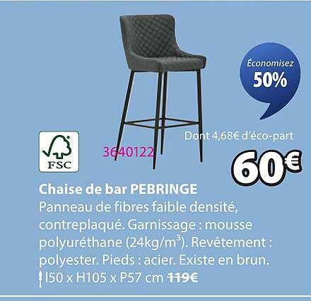 Chaise de bar PEBRINGE
