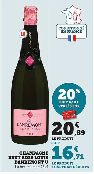 CHAMPAGNE BRUT ROSE LOUIS DANREMont U