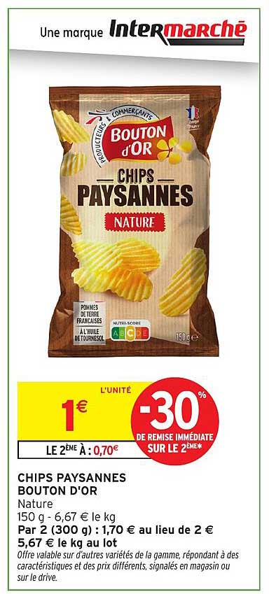 CHIPS PAYSANES BOUTON D'OR