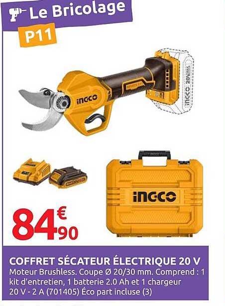 COFFRET SÉCATEUR ÉLECTRIQUE 20 V