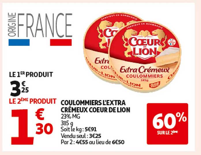 Coulommier L'Extra Crémeux Coeur de Lion