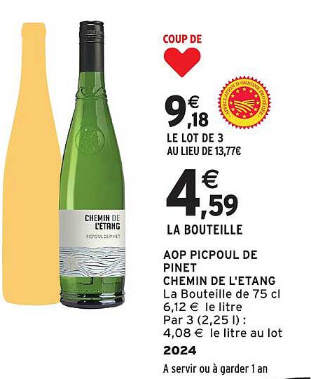 Coup de cœur : AOP Picpoul de Pinet - Chemin de l'Étang