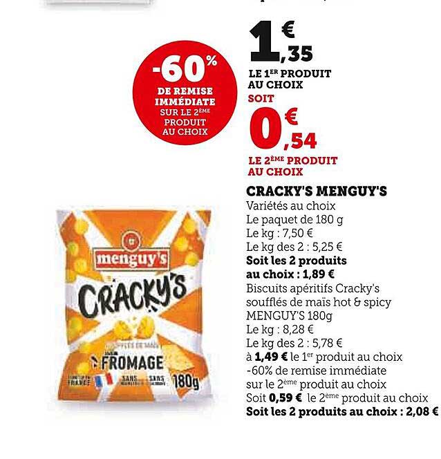CRACKY'S MENGUY'S Varieties au choix