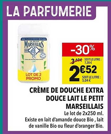 CRÈME DE DOUCHE EXTRA DOUCE LAIT LE PETIT MARSEILLAIS