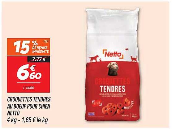 CROQUETTES TENDRES AU BOEUF POUR CHIEN NETTO