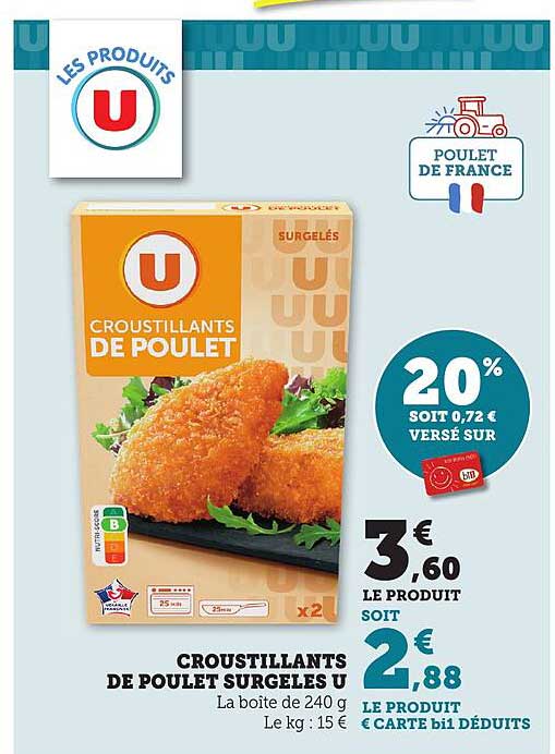 CROUSTILLANTS DE POULET SURGELÉS U