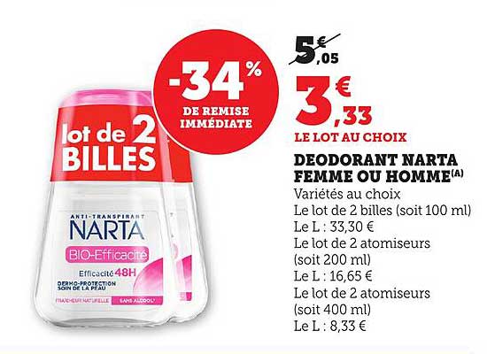 DEODORANT NARTA FEMME OU HOMME