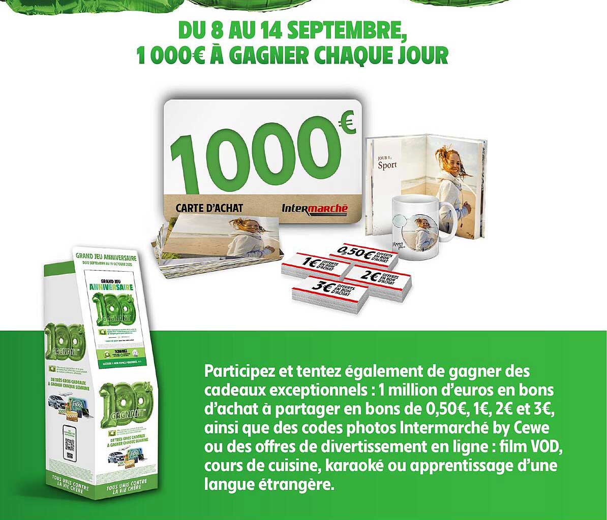 DU 8 AU 14 SEPTEMBRE, 1 000€ À GAGNER CHAQUE JOUR