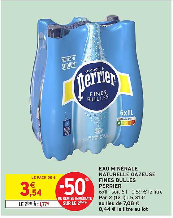 EAU MINÉRALE NATURELLE GAZEUSE FINES BULLES PERRIER
