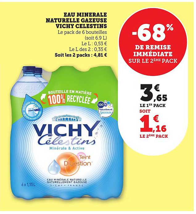 EAU MINÉRALE NATURELLE GAZEUSE VICHY CELESTINS