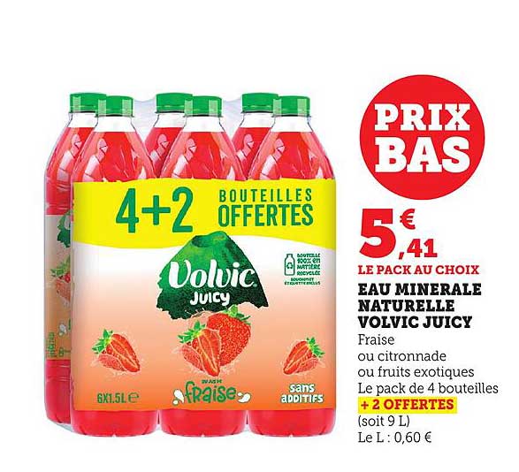 EAU MINERALE NATURELLE VOLVIC JUICY