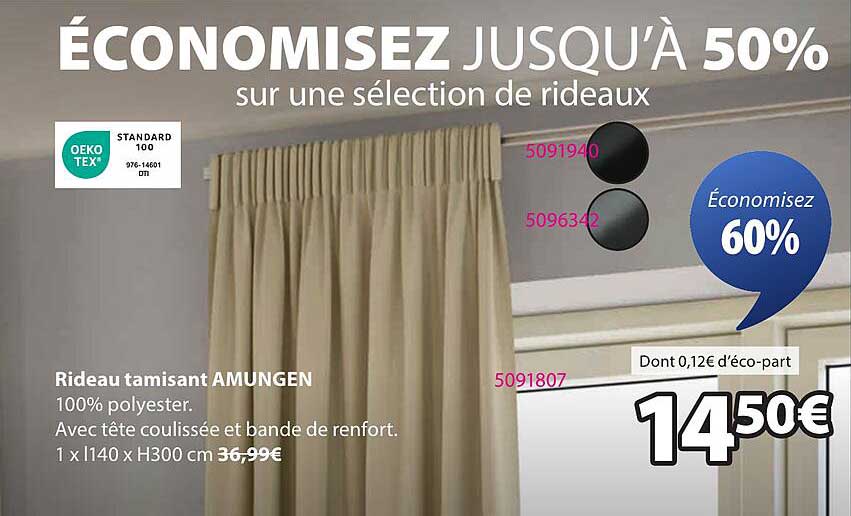 ÉCONOMISEZ JUSQU'À 50% sur une sélection de rideaux