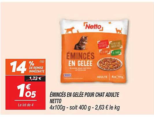 ÉMINCÉS EN GELÉE POUR CHAT ADULTE NETTO