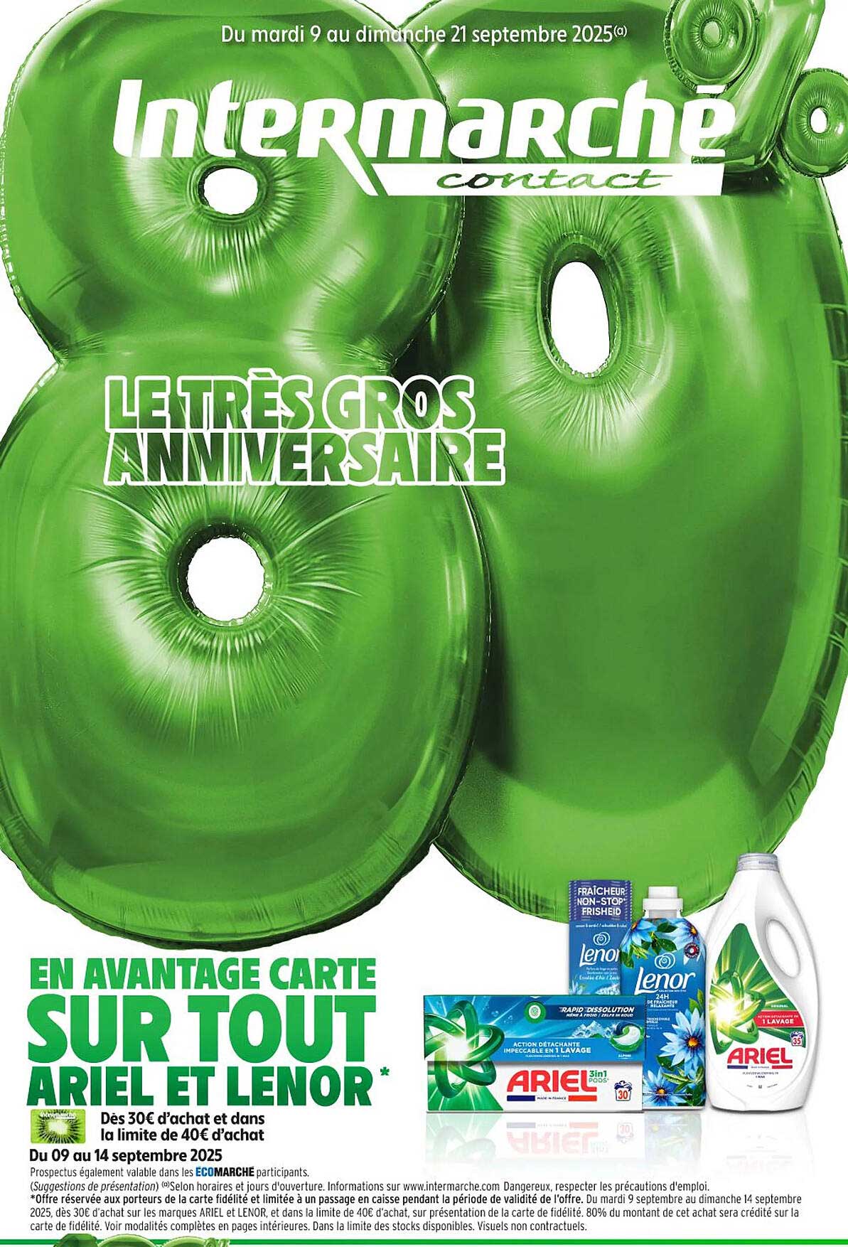EN AVANTAGE CARTE SUR TOUT ARIEL ET LENOR*