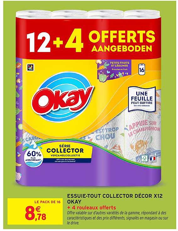 ESSUIE-TOUT COLLECTOR DÉCOR X12 OKAY + 4 ROULEAUX OFFERTS